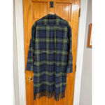 Ralph Lauren Polo Navy Green Plaid Fringe Hem Tunic Dress Popover Cotton Size 12 Photo 5