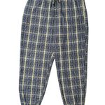 Messhi Womens L Black/White Plaid Checkered Elastic Waist Jogger Pants Stretch Yellow Size L Photo 1