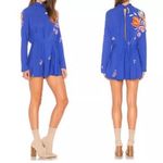 Free People Gemma Watercolor Floral Choker Neck Keyhole Tunic Mini Dress M NWT Photo 1