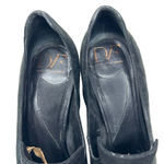 Diane Von Furstenberg  Felicity Black Suede Loafer‎ Heels Size 7.5 Photo 6