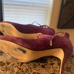 Ivanka Trump  Burgundy Suede Heels Photo 3