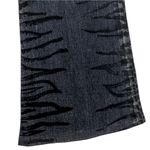 Allen B Schwartz Flare Denim Mid Rise Black Animal Print Blue Jeans Womens 28 Photo 7