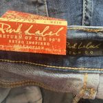 Pink Label Retro Inspired Jeans Juniors Size 7 Distressed Flare Raw Hem Festival Blue Photo 4