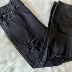 Aeropostale Distressed Black Mom Jeans Size 8 Photo 0