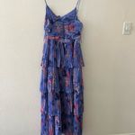 ASTR THE LABEL Daytona Pleated Floral Maxi Dress PERIWINKLE Pink Sz L Revolve Photo 10