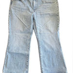 Madewell Petite Mid Rise Kick Out Jean Size 33P Light Wash Crop Flare High Rise Photo 0