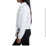 Champion  Size Small Cropped Coaches Jacket Windbreakereaker White with Logo Photo 2