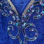 Jovani Vintage Silk Beaded Long Sleeve Gown Photo 3