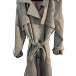 Ann Taylor  Glen check plaid trench coast sz XXL Houndstooth Academia Transition Photo 0