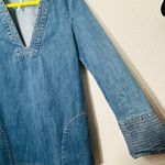 Free People Dreaming Of Denim Hendrix Bell Sleeve Boho Tunic Oversized Sz Small Photo 6
