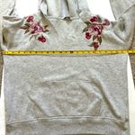 American Eagle  Outfitters Gray V-Neck hoodie with Floral Embroidery Photo 5