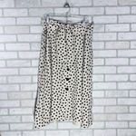Ann Taylor Black and Cream Polka Dot Button Front Tie Belt Midi Skirt Size 18 Photo 2