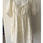 Anthropologie Pilcro white puff sleeve eyelet romper Photo 2
