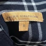 Jachs Girlfriend Jach’s Girlfriend women’s short sleeve black plaid button up blouse top Photo 4