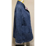 Alfred Dunner Womens Denim Jacket Floral‎ Foilage Blue Embroidered Top Stitch 10 Photo 2