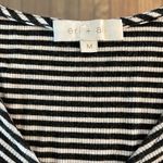 Anthropologie   Eri + Ali Ranier Black White Stripe Ribbed Wrap Top Photo 1