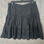 Diane Von Furstenberg  Woman Size 6 Vintage Y2K Black A-Line Eyelet Skirt Photo 4