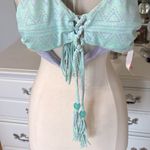 Victoria's Secret  Bikini Top Reversible Boho Lavender Aquamarine Tassels Photo 4