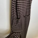 Pact  Organic Cotton Brown‎ & White Striped Sleeveless Knit Jumpsuit Romper XS Photo 2