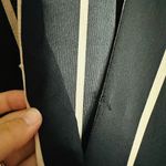 Slate + Willow Black White Pinstripe Long Sleeves Flowy High Low Blouse Size M Photo 4