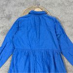 J. Crew Factory Women’s Eyelet Mini Shirt Dress Longsleeve Collared in Blue 14 Photo 10