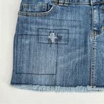a.n.a  Distressed Mini Denim Skirt with Embroidered Details and Frayed Hem Size 8 Photo 2