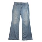 Old Navy  Size 14 Jean High Waisted Rise WOW Flare Blue Denim Light Wash Grunge Photo 1