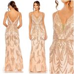 Mac Duggal  6015 V neck Sequin Embellished Gown Apricot Pink size 14 Photo 1