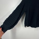 Madewell Bobble Cardigan Large Black Cotton Open Front Balloon Sleeve Sweater Photo 5