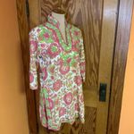 Gretchen Scott bright pink n green embroidered tunic Size M Photo 12