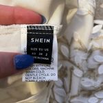 SheIn Floral Embroidered White and Gold Crop Top Photo 2