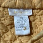 Kiko Women’s Size M Muted Yellow 100% Silk Quilted Full Zip Up Vest Size M Photo 5