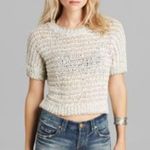 Free People School Boy Open Knit Crop Top Sweater Photo 1