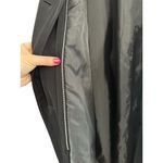 Talbots VTG Long Trench Coat Size 14 Black Belted Storm Flap Business Classic Photo 4