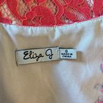 Eliza J Cap Sleeve Coral Lace Sheath Dress size 6 Short Sleeves V Neck Photo 10