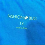 Fashion Bug  Turquoise Blue Sleeveless Midi Tiered Dress 100% Cotton Size 1X Photo 3