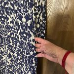 ZARA  White and Blue Sheath Dress 3/4 Sleeve Crew Neck Photo 7