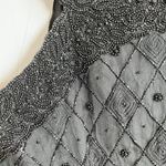 Scala Vintage  Black Silk Beaded Sequin Evening Party Formal Dress Sz PXL Photo 9