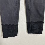 Ann Taylor  The Skinny Light Washed Black Denim Lace-Hem Ankle Jeans, Size 8P Photo 4