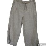 Talbots Irish Linen Wide Leg Drawstring Capri Pants 2 Photo 0