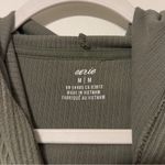 Aerie  Ribbed Hoodie Sage Green Size Medium Cropped Sweatshirt Oversized Photo 2