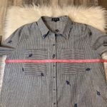 POL  striped embroidered button front shirt M Photo 6