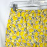 Lands End Size 4P Chino Shorts Lemon Print Gingham Yellow Elastic Mid Rise 549 Photo 4