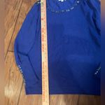 Joseph A Royal Blue Sweater with Beaded Accents top shirt woman’s medium Photo 6