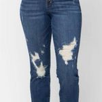 Judy Blue Button Fly Distressed Boyfriend Jeans - Dark Blue Size 7/28 Photo 0