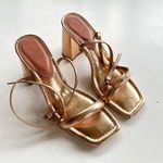 ASOS  DESIGN Hilton barely there block heeled sandals in‎ rose gold Womens Size 9 Photo 2
