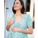 SERAPHINE Sage Green Floral Sanna Maternity & Nursing
Wrap Midi Dress Size 4 Photo 6