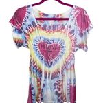 Vibrant Hot Choco ❥ Crystal Heart Butterfly Tunic Top Tee Shirt ❥ Tie Dye ❥ Med Photo 10