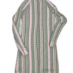 HANDMADE Mini Dress Light Pastel Green Pink Asymmetrical Zipper Vertical Pattern Photo 4