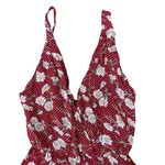 Natural Life  Red Floral Polka Dot Romper S Boho Summer Daisy Print Cute Photo 1